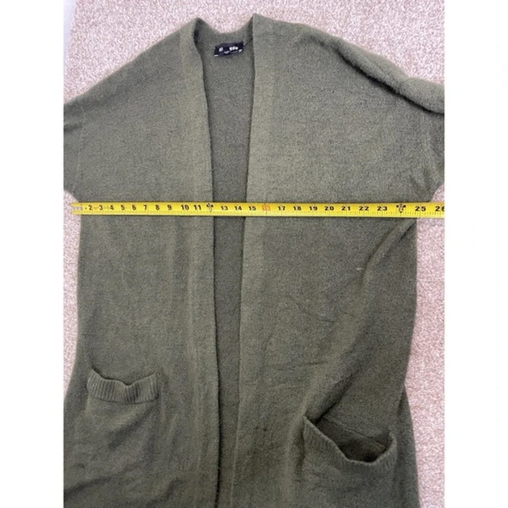 Express Womens Open Front Green Cardigan Relaxed Fit Pockets Size M - Picture 6 of 7